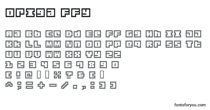 characters of origa ffy font, letter of origa ffy font, alphabet of  origa ffy font
